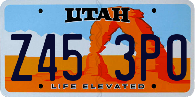UT license plate Z453PO