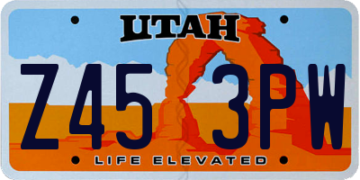 UT license plate Z453PW