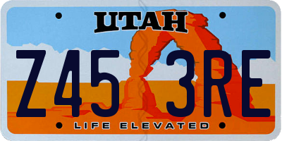 UT license plate Z453RE