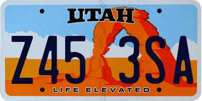 UT license plate Z453SA