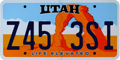 UT license plate Z453SI