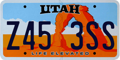UT license plate Z453SS
