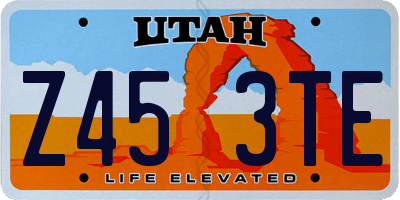 UT license plate Z453TE
