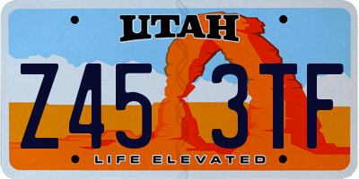 UT license plate Z453TF