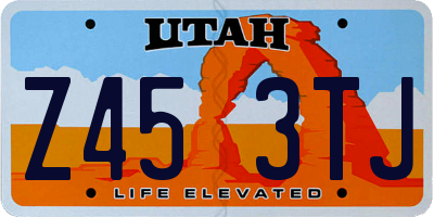 UT license plate Z453TJ