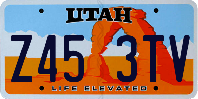UT license plate Z453TV