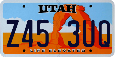 UT license plate Z453UQ
