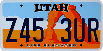 UT license plate Z453UR