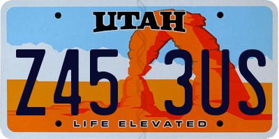 UT license plate Z453US