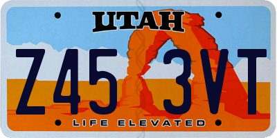 UT license plate Z453VT