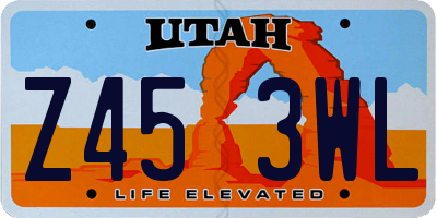 UT license plate Z453WL