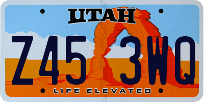 UT license plate Z453WQ