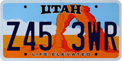 UT license plate Z453WR