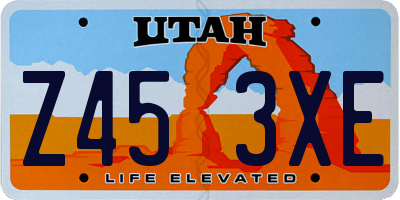 UT license plate Z453XE