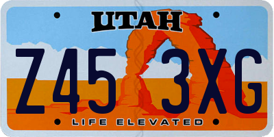 UT license plate Z453XG