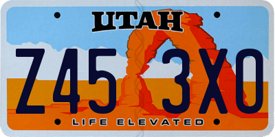 UT license plate Z453XO