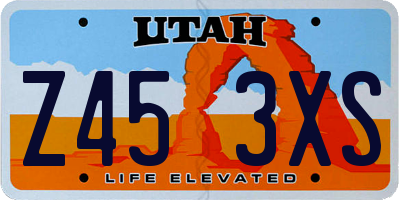 UT license plate Z453XS