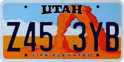 UT license plate Z453YB