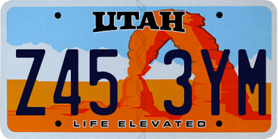 UT license plate Z453YM