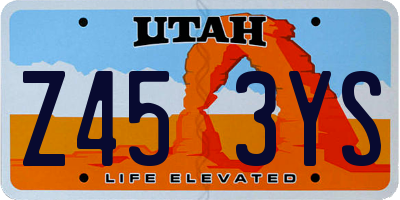 UT license plate Z453YS