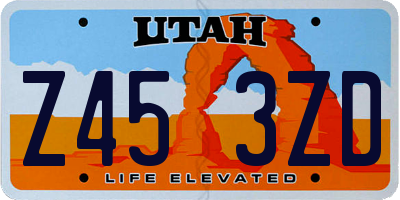 UT license plate Z453ZD