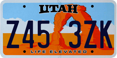 UT license plate Z453ZK