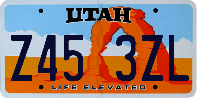 UT license plate Z453ZL