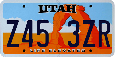 UT license plate Z453ZR