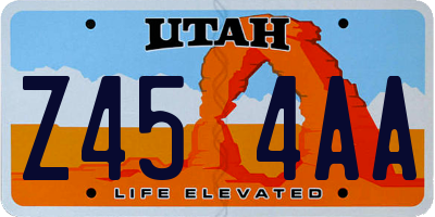 UT license plate Z454AA