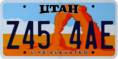UT license plate Z454AE
