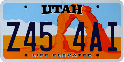 UT license plate Z454AI