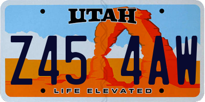 UT license plate Z454AW