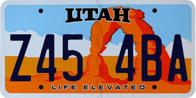 UT license plate Z454BA