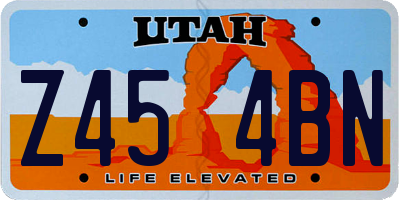UT license plate Z454BN