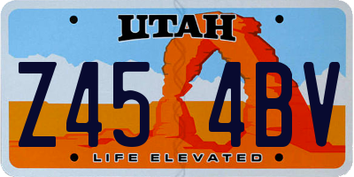 UT license plate Z454BV