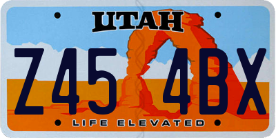UT license plate Z454BX