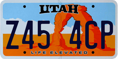UT license plate Z454CP