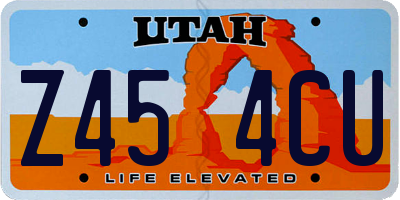 UT license plate Z454CU