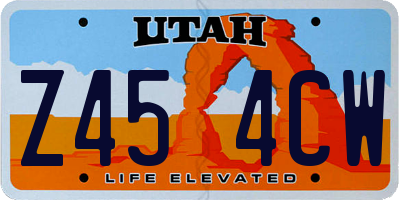 UT license plate Z454CW
