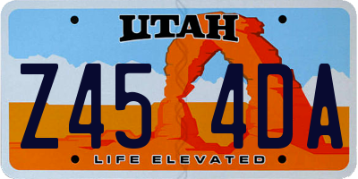 UT license plate Z454DA