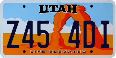 UT license plate Z454DI