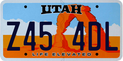 UT license plate Z454DL