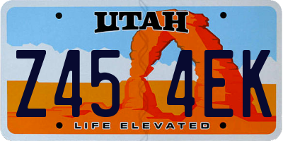 UT license plate Z454EK