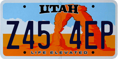 UT license plate Z454EP