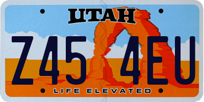 UT license plate Z454EU