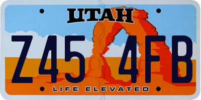 UT license plate Z454FB