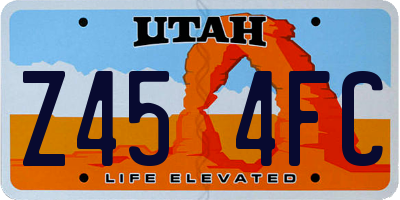 UT license plate Z454FC