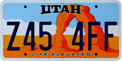 UT license plate Z454FF