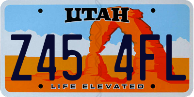 UT license plate Z454FL