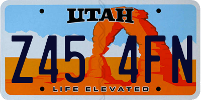 UT license plate Z454FN